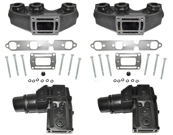 Collettori 3852338 + Riser 3889964 + Riser 3889965 Volvo Penta 4.3L 6C | SAILOG